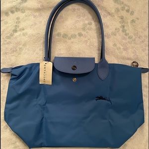 Longchamp Club small shoulder tote, blue.  Never used